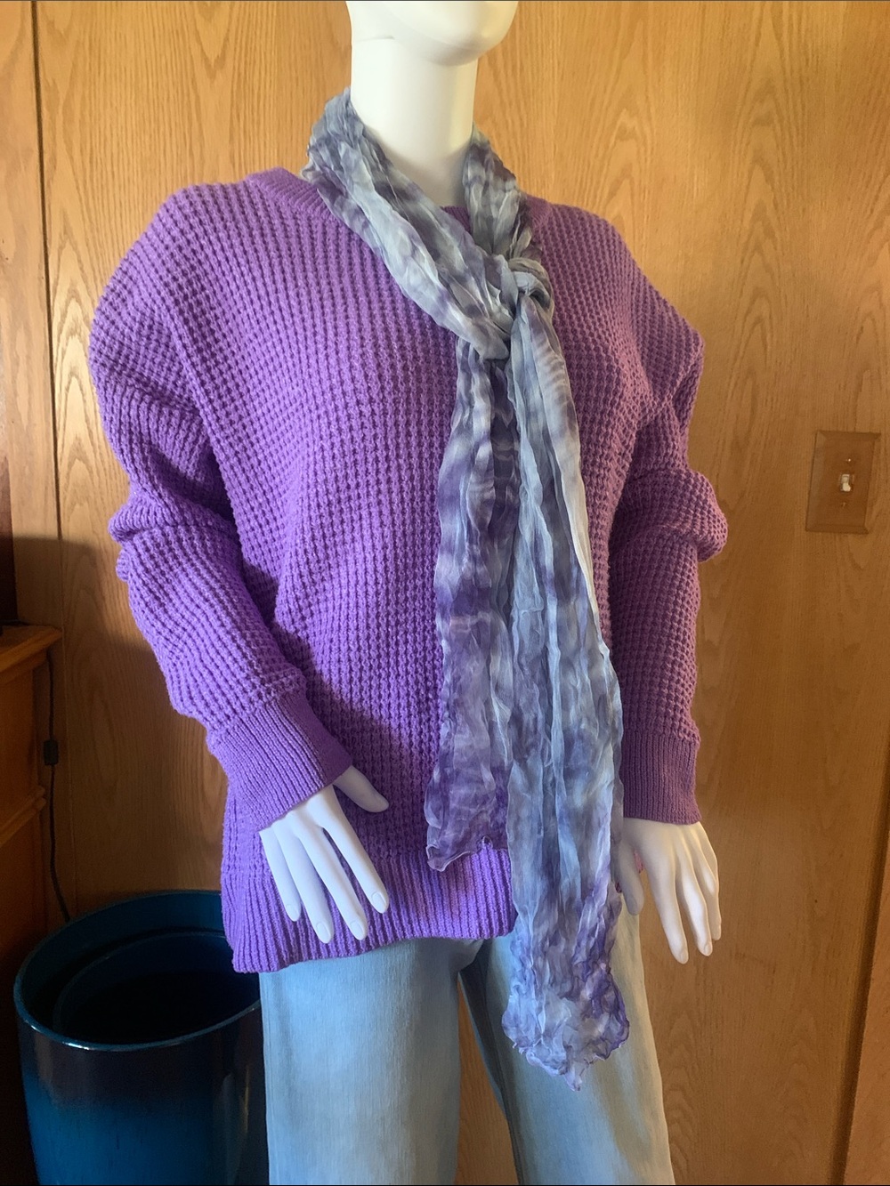Purple silk scarf
